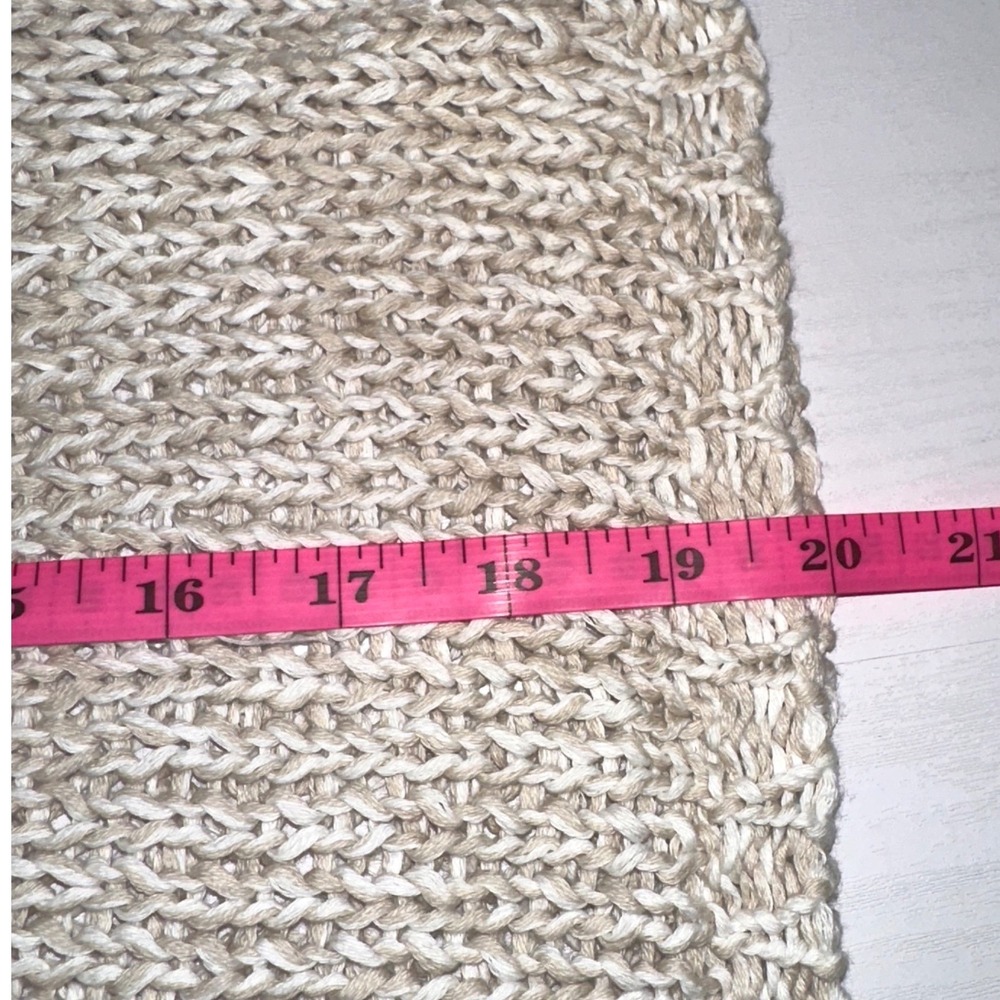 Eileen Fisher Organic Cotton Open Weave Marled Sweater Cream Beige Large S16TAP - Picture 4 of 10